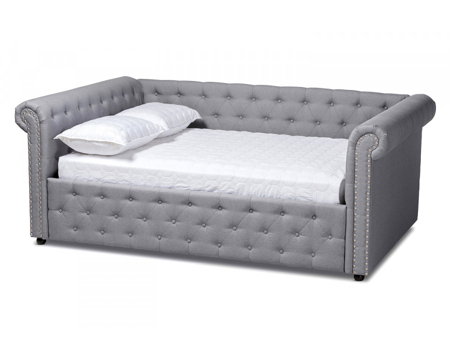 Baxton Mabelle Modern Full Size Daybed - Gray Fabric