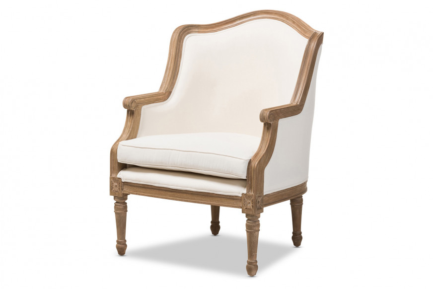 Baxton™ Charlemagne Traditional French Accent Chair - Beige