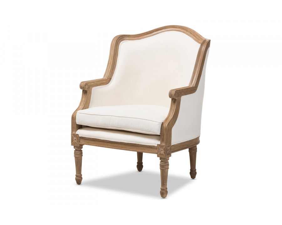 Baxton Charlemagne Traditional French Accent Chair - Beige