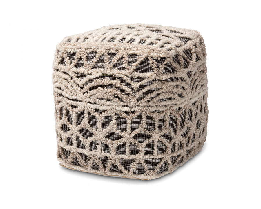 Baxton Avery Moroccan Inspired Pouf Ottoman