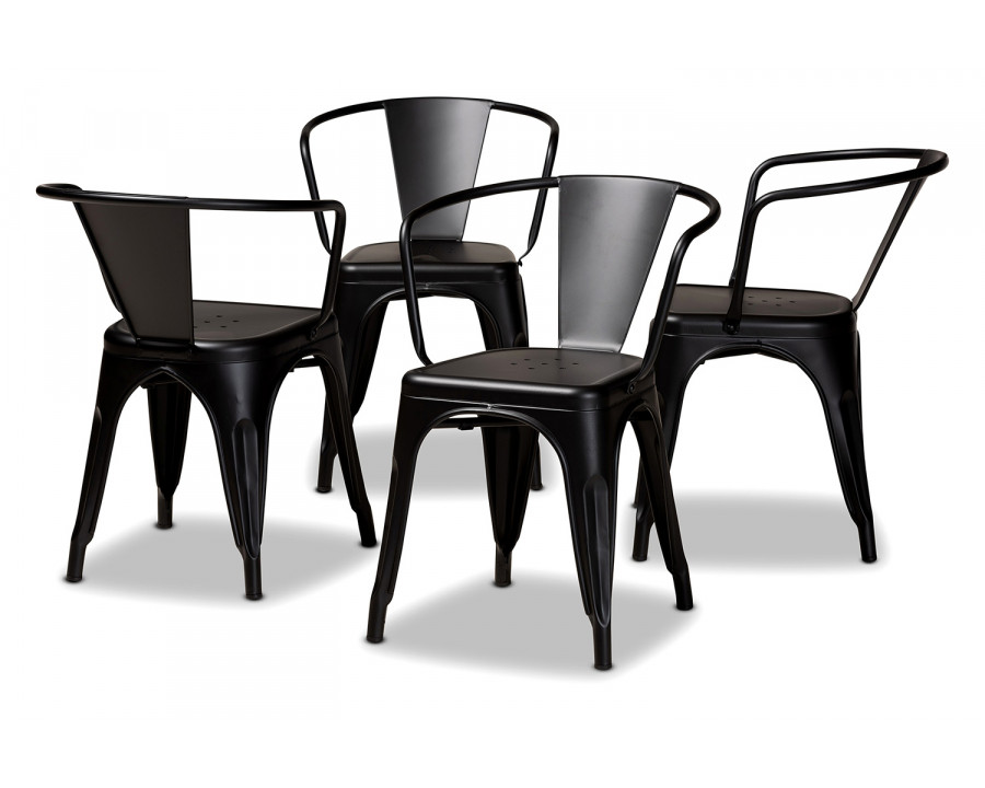 Baxton Ryland Modern 4-Piece Dining Chair Set - Black