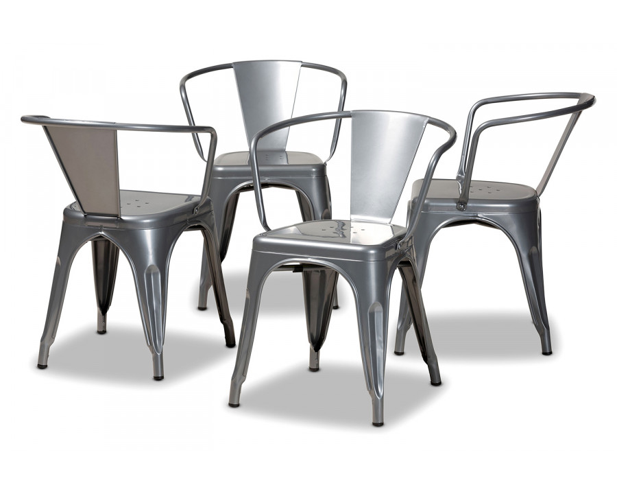 Baxton Ryland Modern 4-Piece Dining Chair Set - Gray