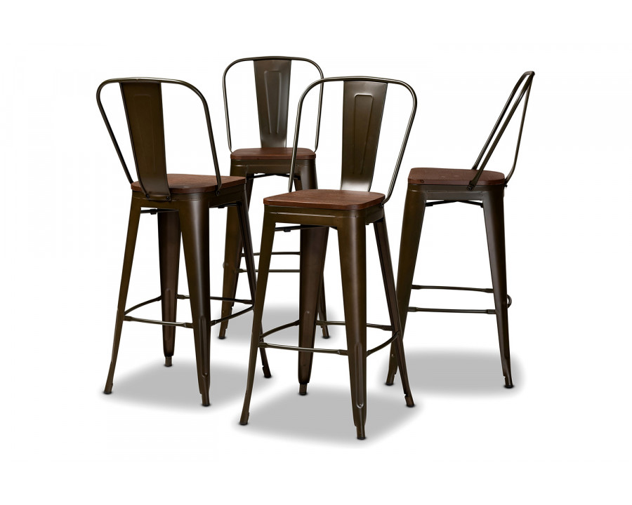 Baxton Rosetta Modern 4-Piece Bar Stool Set