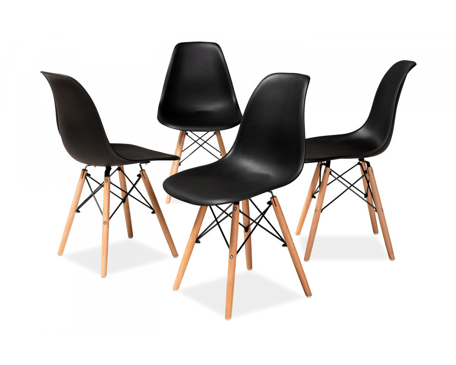 Baxton Jaspen Modern 4-Piece Dining Chair Set - Black