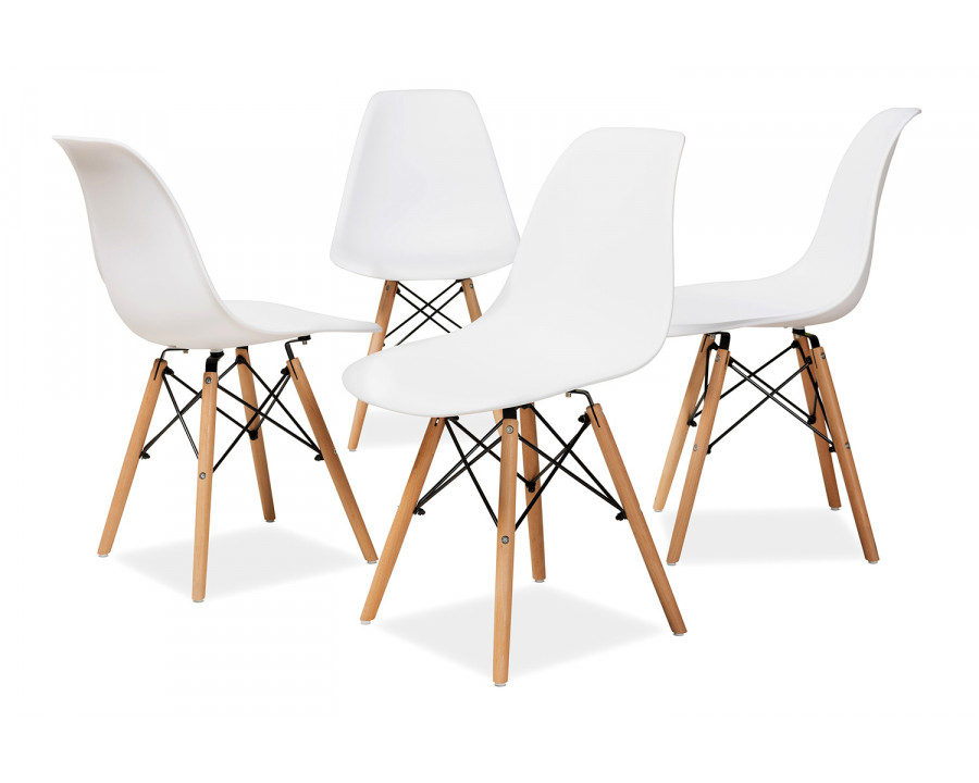 Baxton Jaspen Modern 4-Piece Dining Chair Set - White