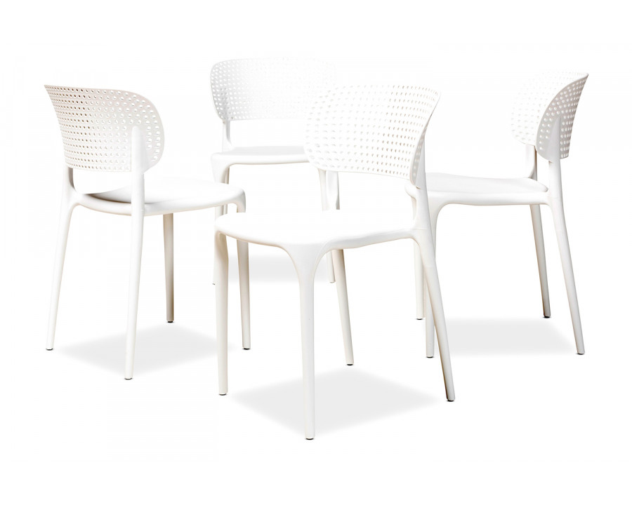 Baxton Rae Modern 4-Piece Stackable Dining Chair Set- White