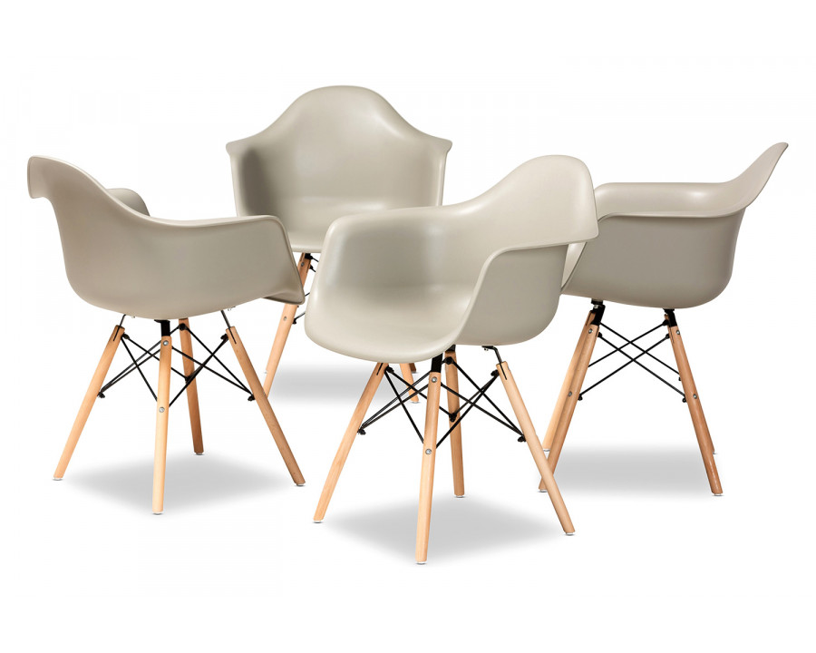 Baxton Galen Modern 4-Piece Dining Chair Set - Beige