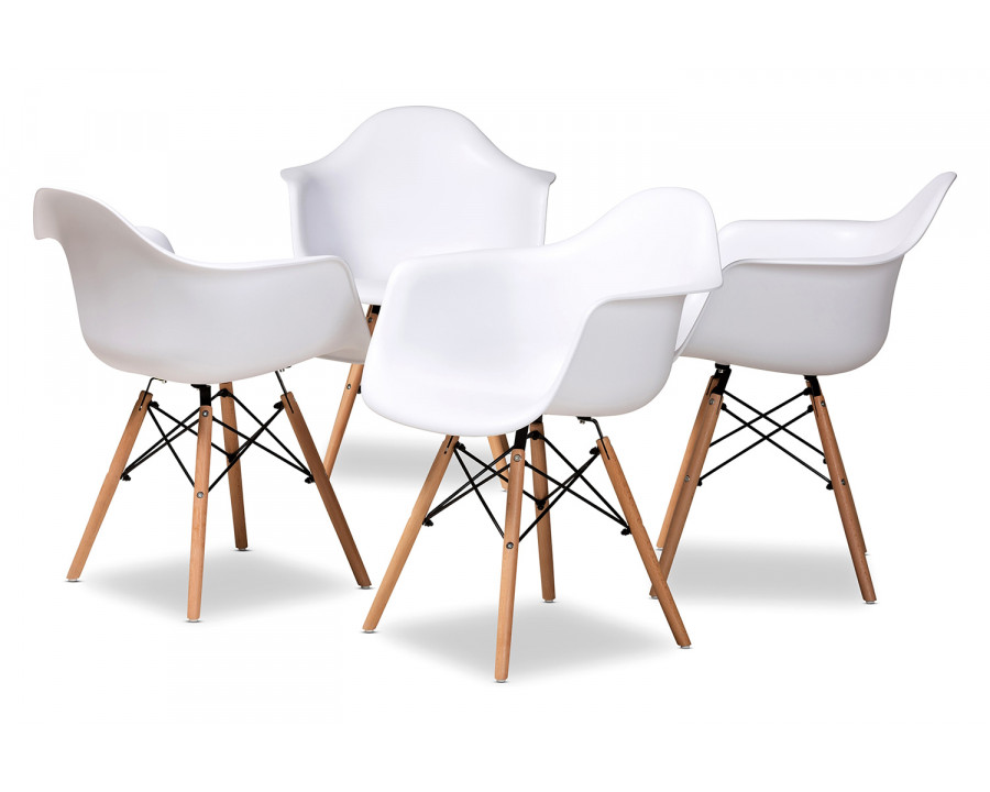 Baxton Galen Modern 4-Piece Dining Chair Set - White