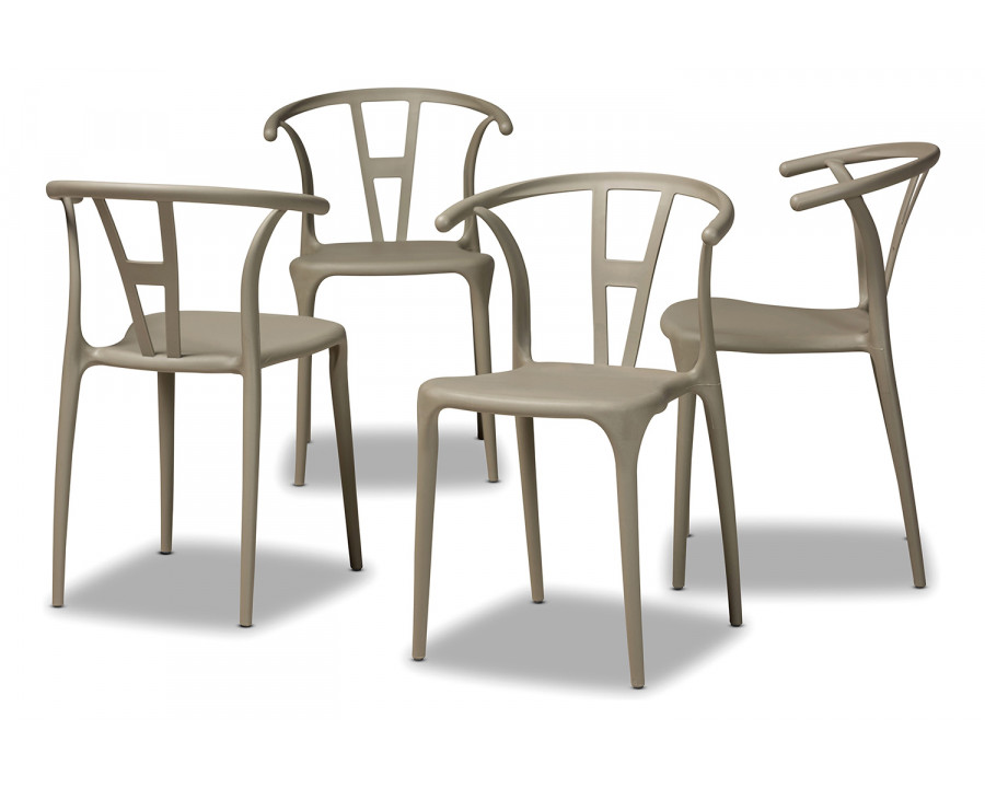 Baxton Warner Modern 4-Piece Dining Chair Set - Beige