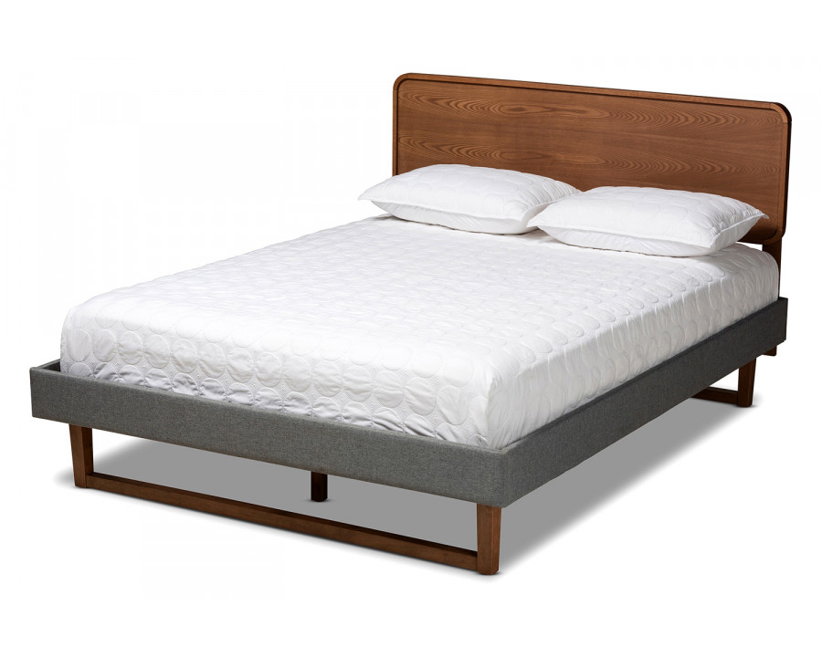 Baxton Ayla Mid-Century Modern Full Size Platform Bed