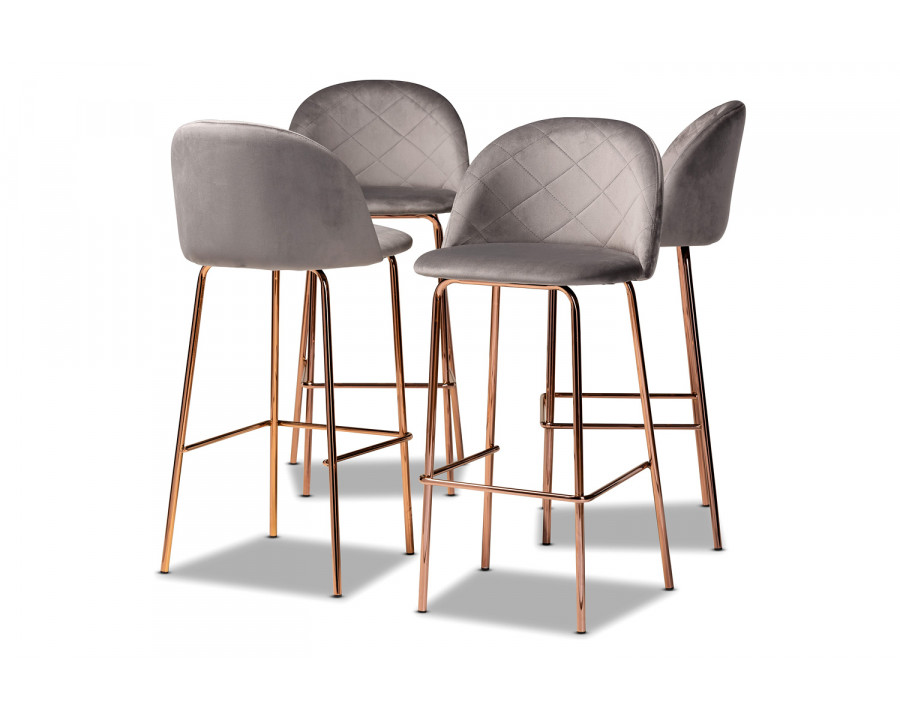 Baxton Addie 4-Piece Bar Stool Set