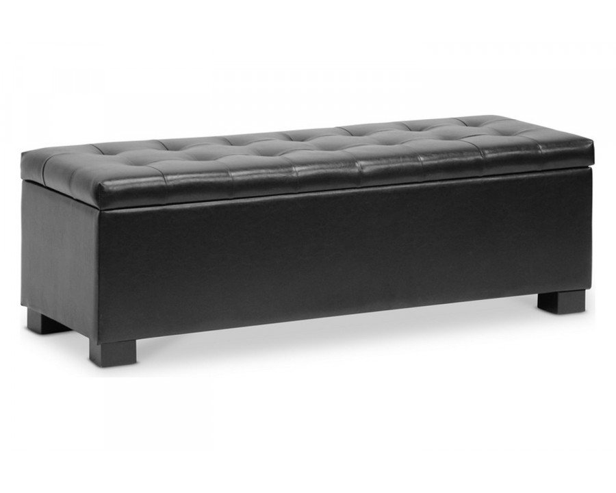 Baxton Roanoke Ottoman - Black