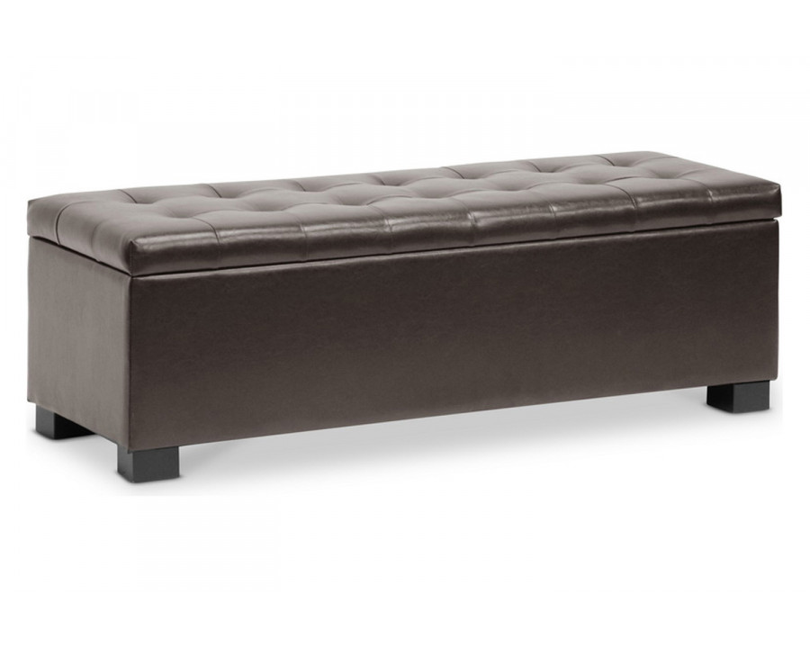 Baxton Roanoke Ottoman - Dark Brown