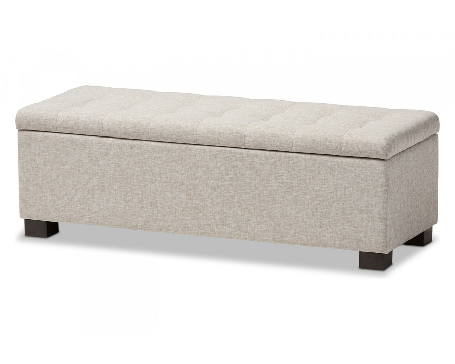 Baxton Roanoke Modern Ottoman Bench - Beige