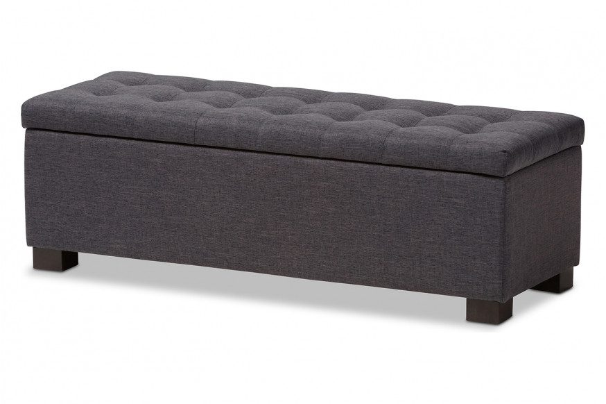 Baxton™ Roanoke Modern Ottoman Bench - Dark Gray