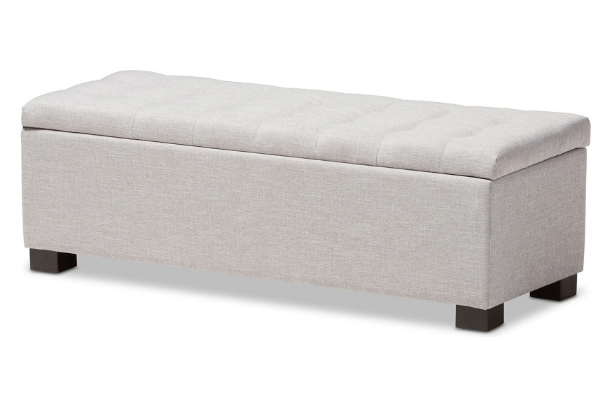 Baxton™ Roanoke Modern Ottoman Bench - Grayish Beige