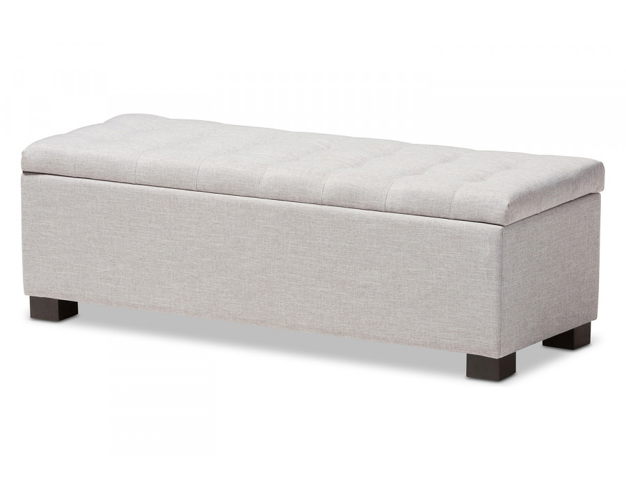 Baxton Roanoke Modern Ottoman Bench - Grayish Beige