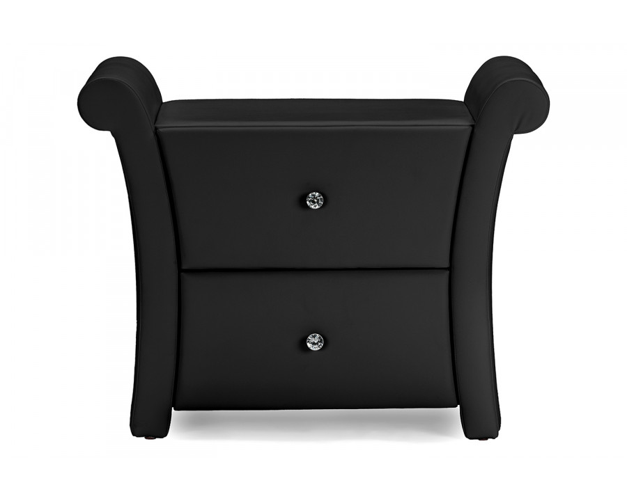 BaxtonVictoria 2 Storage Drawers Nightstand Bedside Table - Black