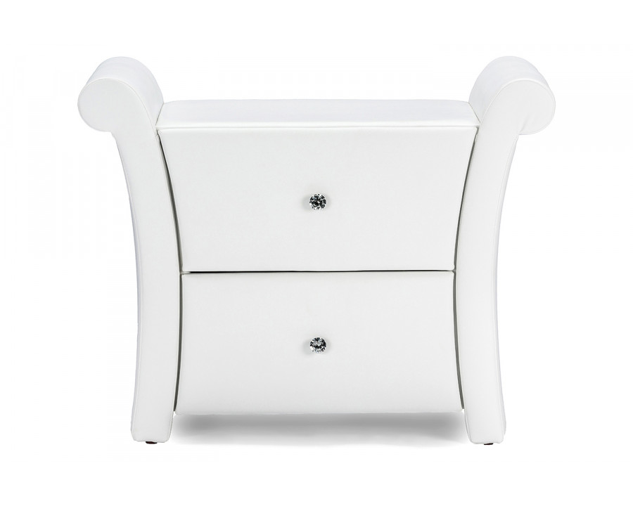 BaxtonVictoria 2 Storage Drawers Nightstand Bedside Table - White