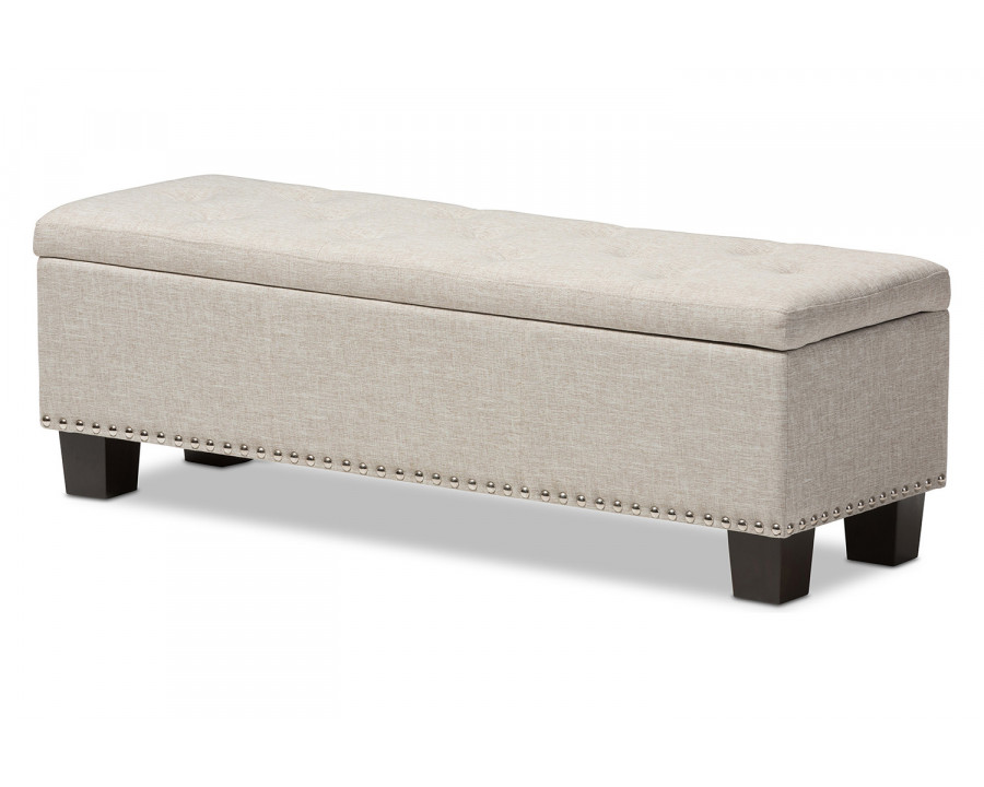 Baxton Hannah Modern Ottoman Bench - Beige