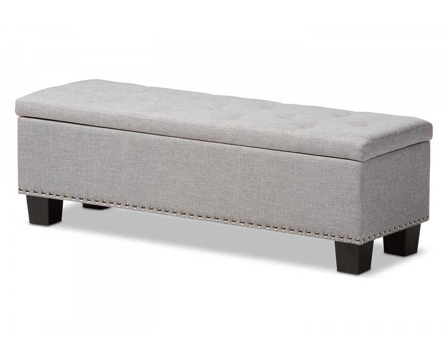 Baxton Hannah Modern Ottoman Bench - Grayish Beige