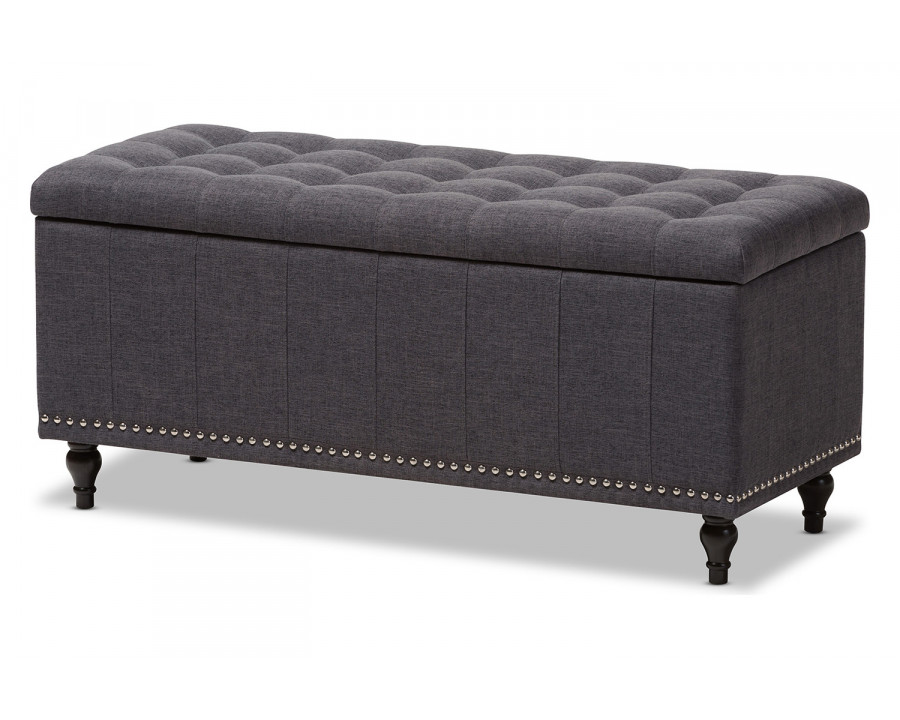 Baxton Kaylee Modern Ottoman Bench - Dark Gray