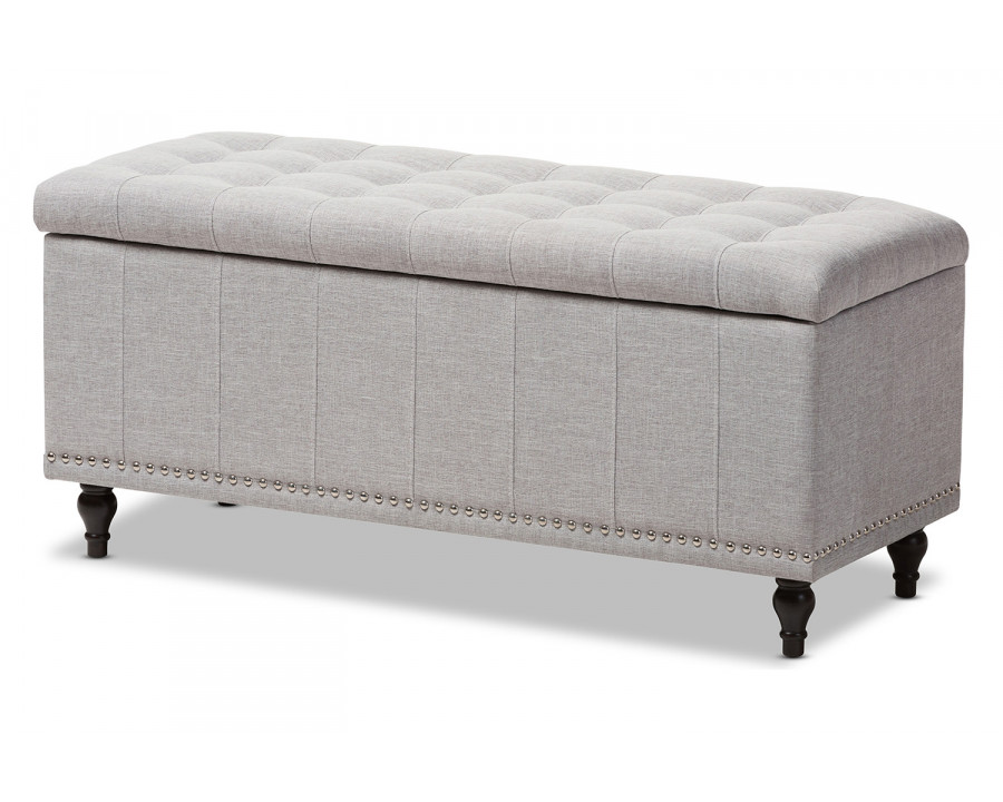 Baxton Kaylee Modern Ottoman Bench - Grayish Beige