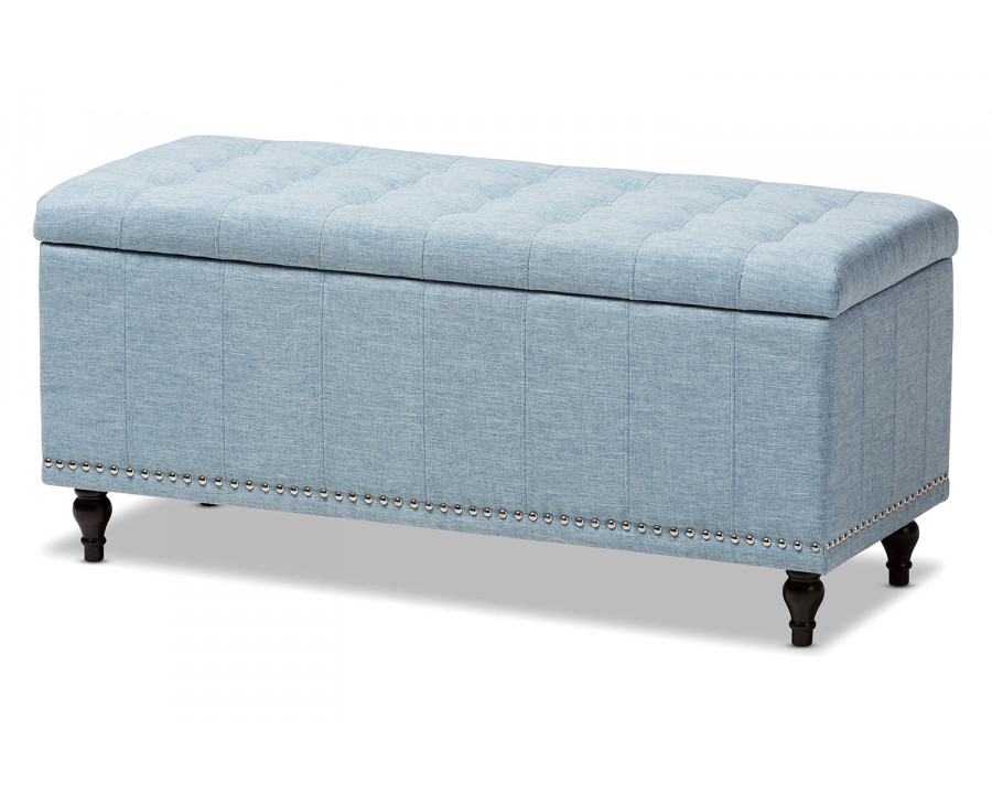 Baxton Kaylee Modern Ottoman Bench - Light Blue