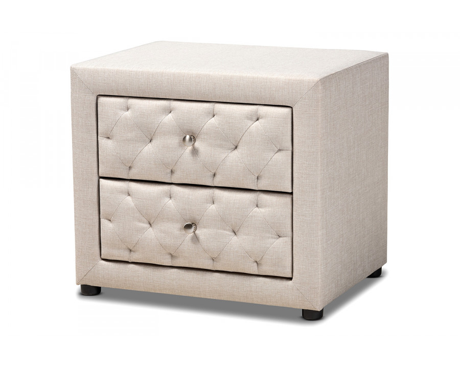 Baxton Lepine Modern 2-Drawer Nightstand - Light Beige