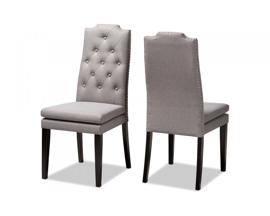 Baxton Dylin Modern 2-Piece Dining Chair - Gray