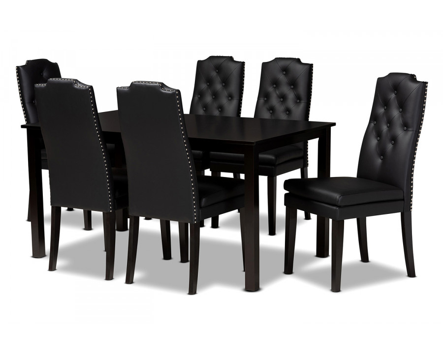 Baxton Dylin Modern 7-Piece Dining Set - Black