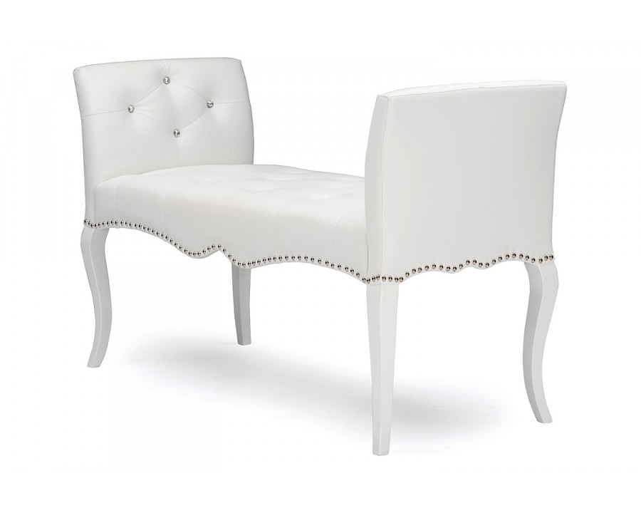 Baxton Kristy Modern Seating Bench - White