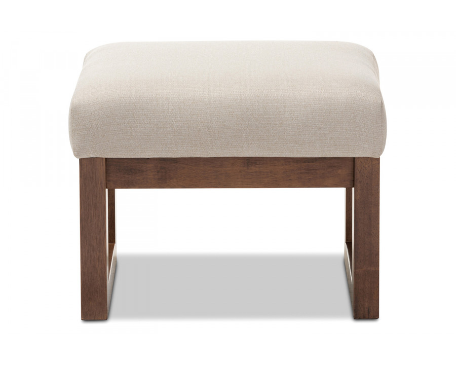 Baxton Yashiya Mid-century Retro Modern Ottoman Stool - Light Beige