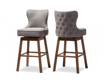 Baxton - Gradisca Modern 2-Piece Swivel Barstool Set