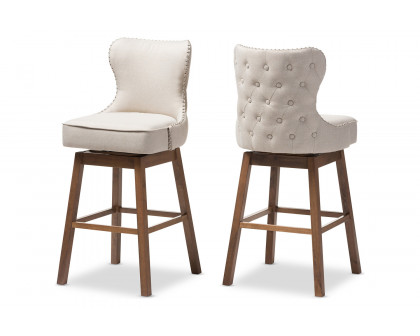 Baxton - Gradisca Modern 2-Piece Swivel Barstool Set