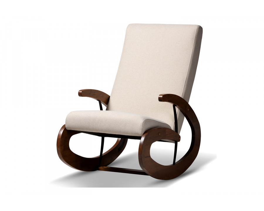 Baxton Kaira Modern Rocking Chair - Light Beige