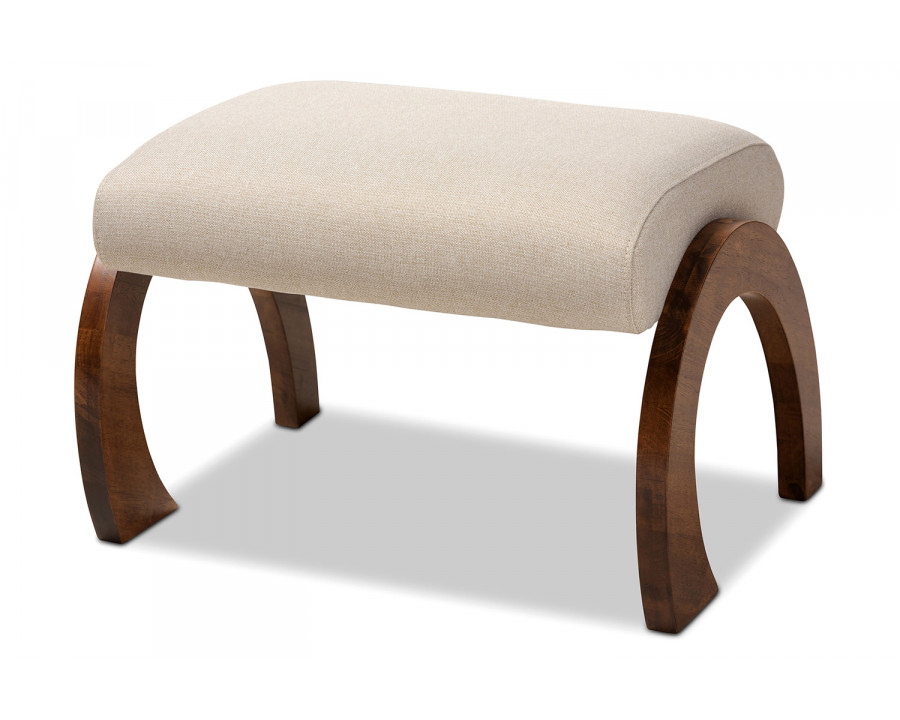 Baxton Sandrine Modern Ottoman - Light Beige