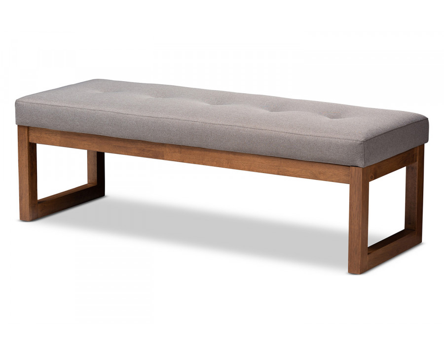 Baxton Caramay Modern Bench - Gray