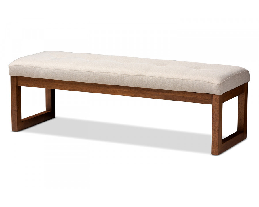 Baxton Caramay Modern Bench - Light Beige