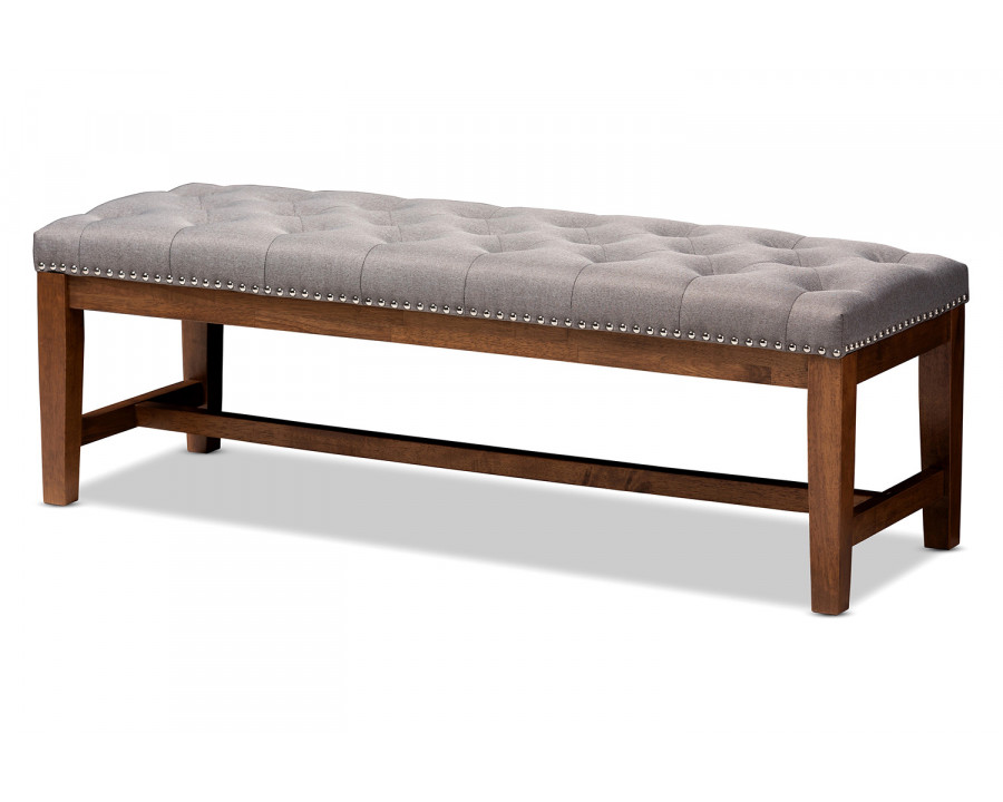 Baxton Ainsley Modern Rubberwood Bench - Gray