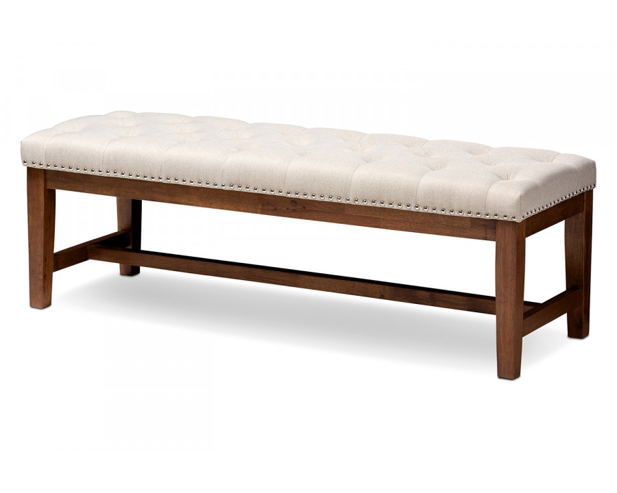 Baxton Ainsley Modern Rubberwood Bench - Light Beige