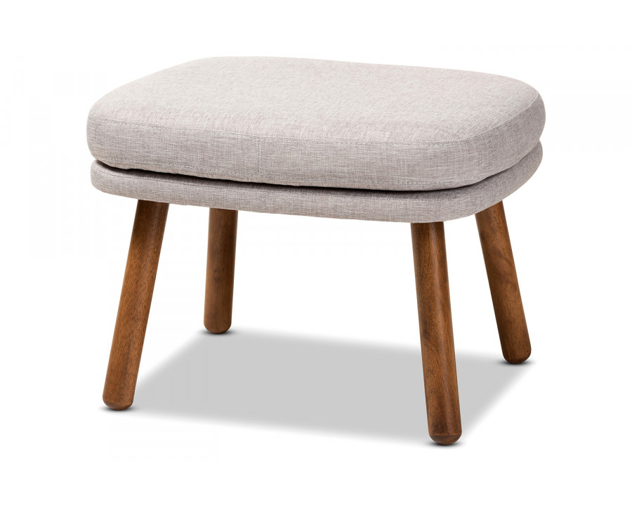 Baxton Lovise Mid-Century Modern Ottoman - Grayish Beige