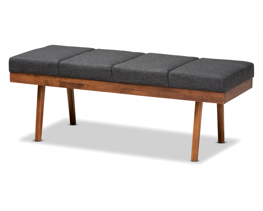 Baxton Larisa Mid-Century Modern Bench - Dark Gray