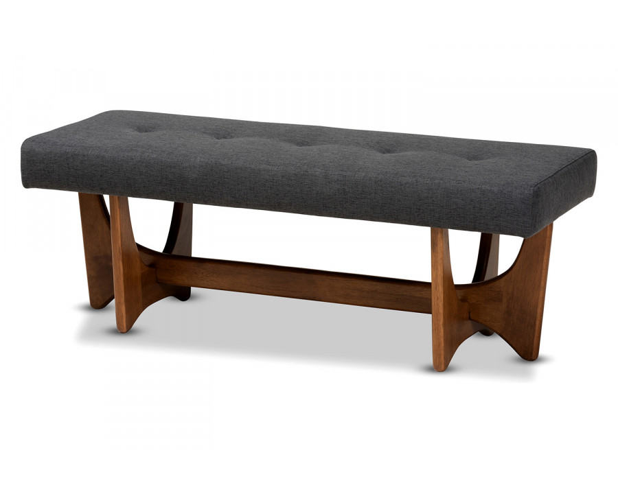 Baxton Theo Mid-Century Modern Bench - Dark Gray