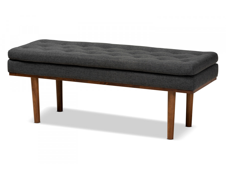 Baxton Arne Mid-Century Modern Bench - Dark Gray