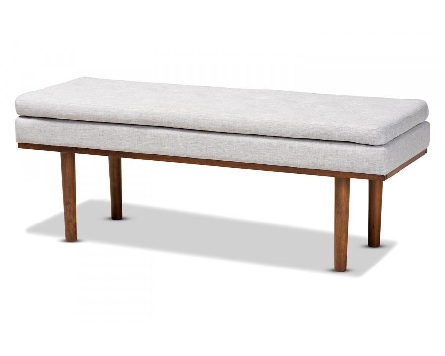 Baxton Arne Mid-Century Modern Bench - Grayish Beige