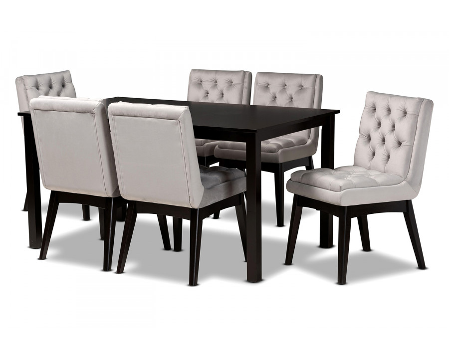 Baxton Makar Modern Dining Set - 7-Piece