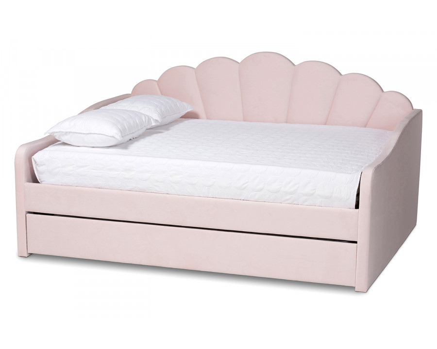 Baxton Timila Modern Daybed with Trundle - Queen Size