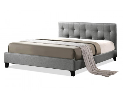 Baxton - Annette Modern Full Size Bed with Upholstered Headboard