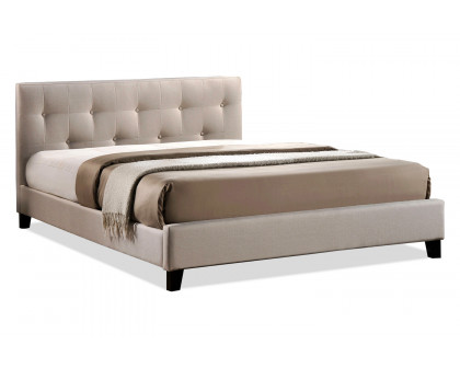 Baxton - Annette Modern Full Size Bed with Upholstered Headboard